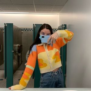 Funky sunset cardigan sweater